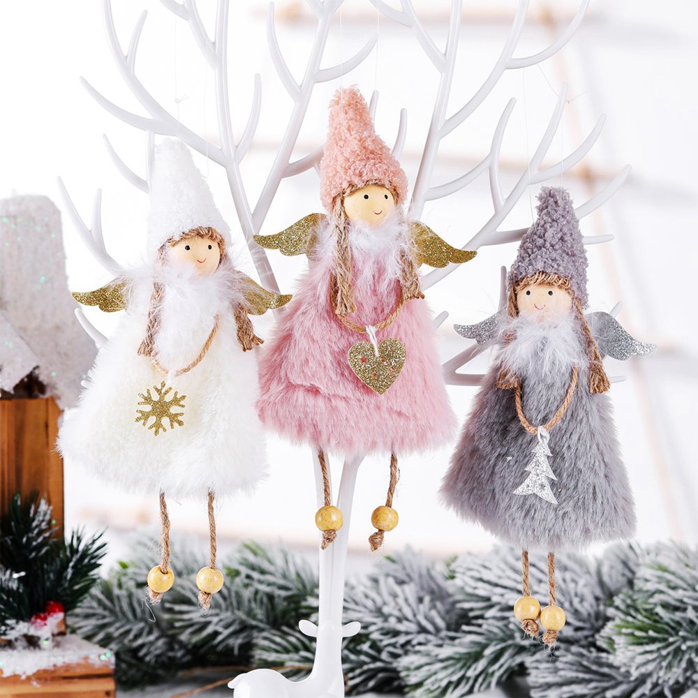 Spiritual Beauty Set of Three Soft Angel Ornaments, Faith Healing and Spirituality Gift Ornament Bundle OrnamentallyYou 