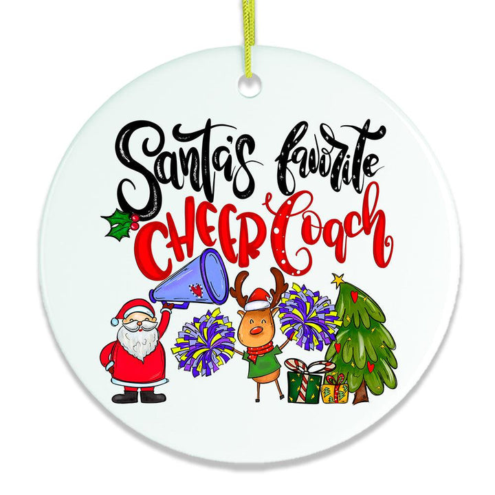 Cheer Coach Christmas Ornament, Cheerleading Gift Ceramic Ornament OrnamentallyYou 