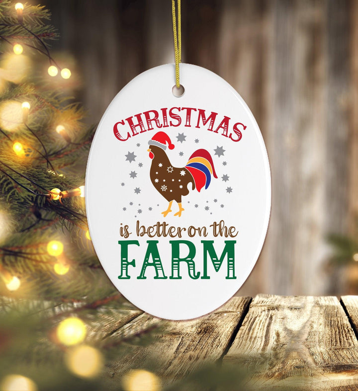Christmas is Better on the Farm Rooster Ornament Ornament OrnamentallyYou 