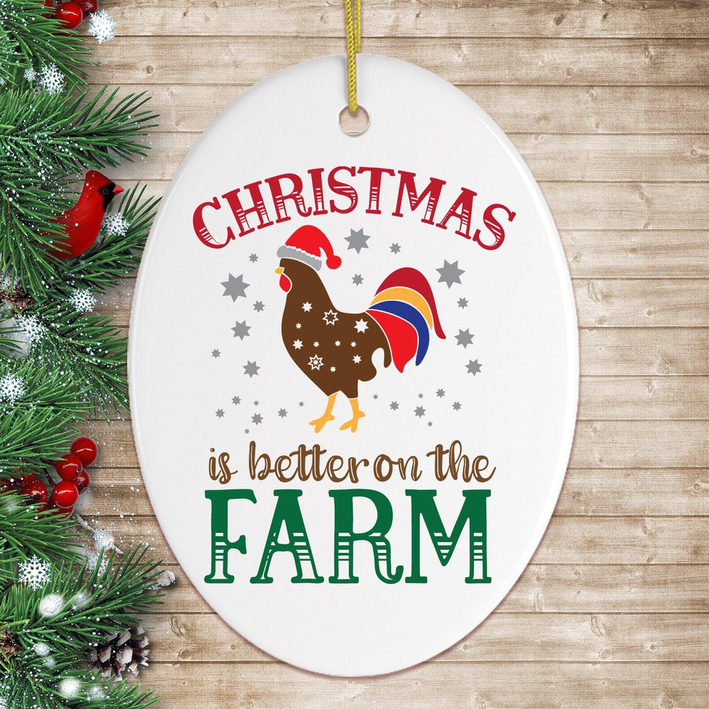 Christmas is Better on the Farm Rooster Ornament Ornament OrnamentallyYou 