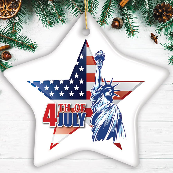 4th of July American Patriotism Ornament Ceramic Ornament OrnamentallyYou 