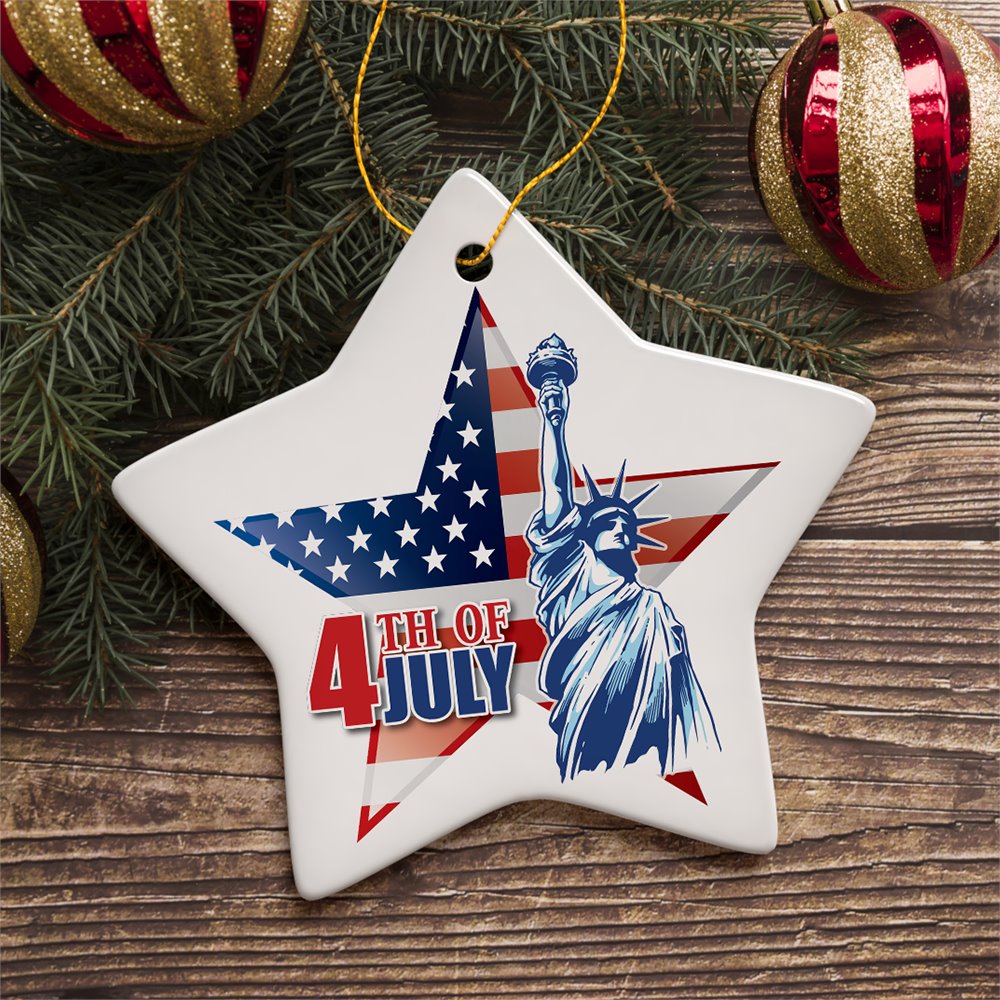 4th of July American Patriotism Ornament Ceramic Ornament OrnamentallyYou 