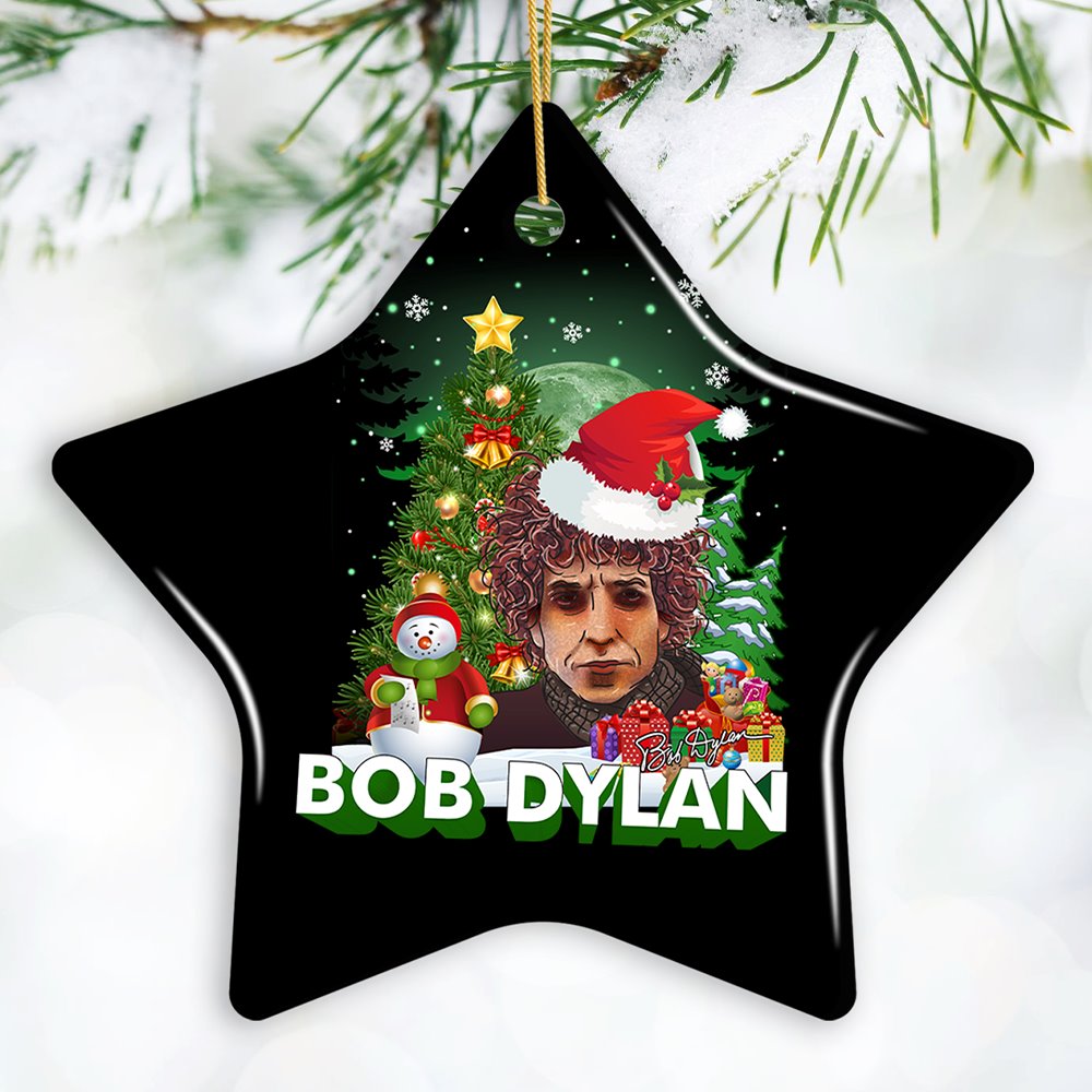Bob Dylan Christmas Ornament Ceramic Ornament OrnamentallyYou Star 