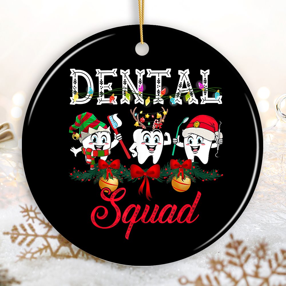 Dentist Christmas Ornament Ceramic Ornament OrnamentallyYou Circle 