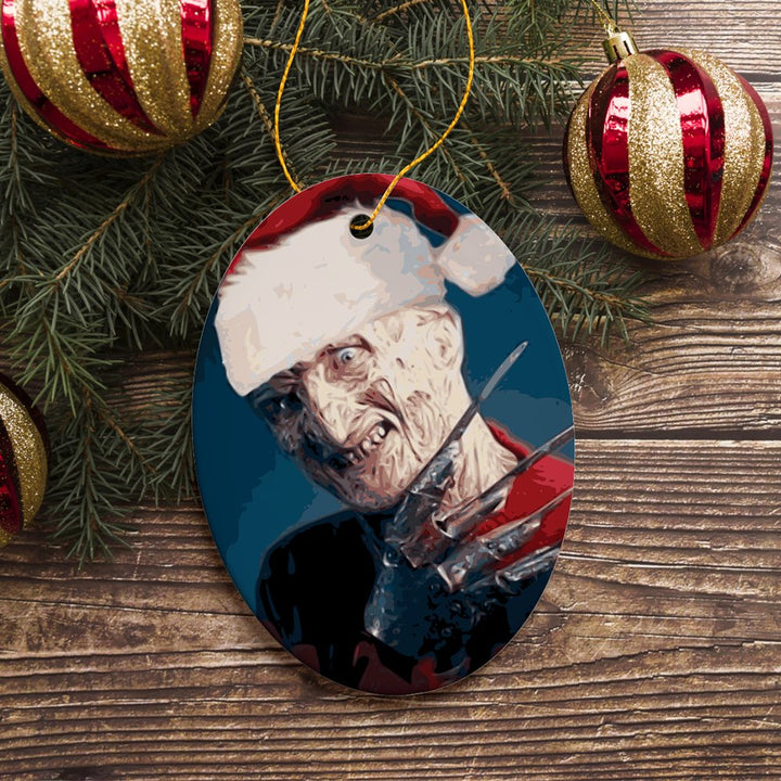 Freddie Krueger Christmas Ornament, Scary Movie Xmas Decoration Ceramic Ornament OrnamentallyYou 