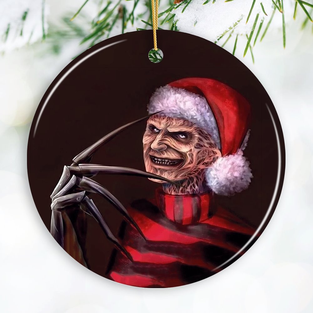 Freddy Krueger Christmas Ornament Ceramic Ornament OrnamentallyYou Circle 