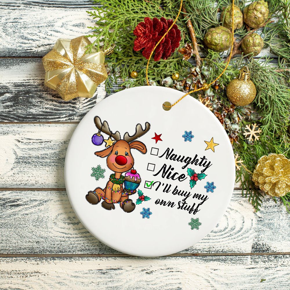 Funny and Playful Quote Christmas Ornament Ceramic Ornament OrnamentallyYou 