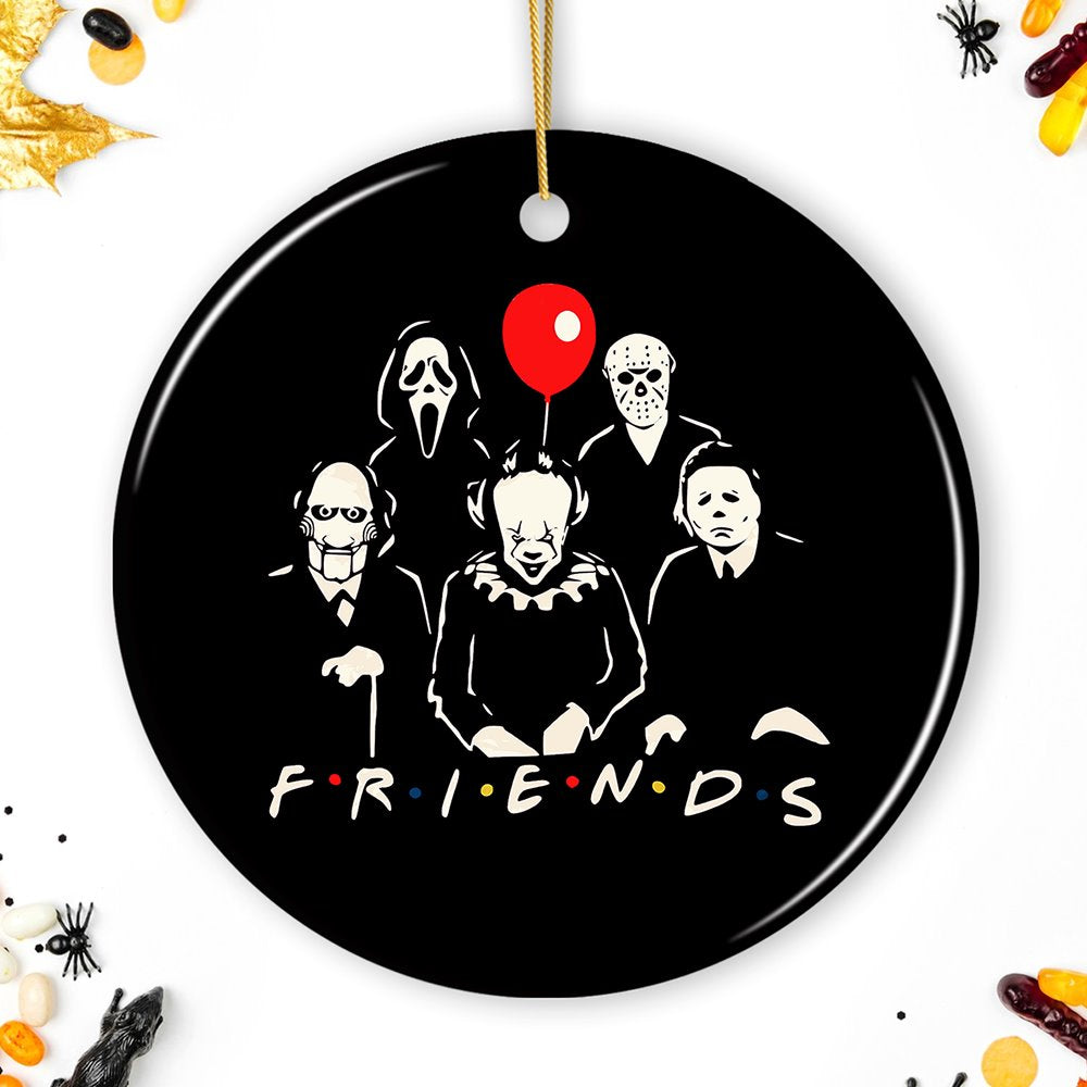 Horror Movie Villain Friends Ornament, Scary Christmas Decoration Ceramic Ornament OrnamentallyYou Circle 