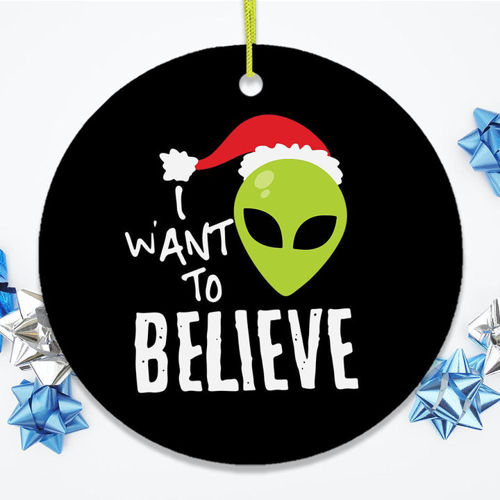 I Want to Believe Alien Santa Christmas Ornament Ceramic Ornament OrnamentallyYou 