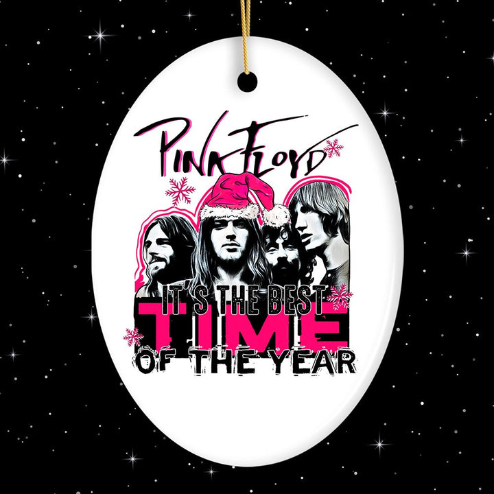 It’s the Best Time of the Year Psychedelic Rock n Roll Christmas Ornament, Classic Rockstar Theme Ceramic Ornament OrnamentallyYou Oval 