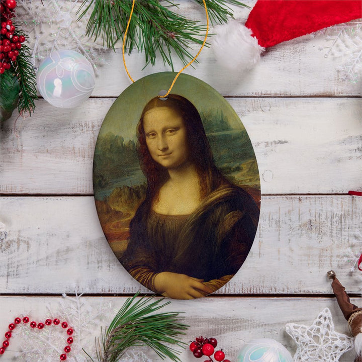 Leonardo da Vinci Mona Lisa Ceramic Ornament, Famous Painting Christmas Decoration Souvenir Ceramic Ornament OrnamentallyYou 