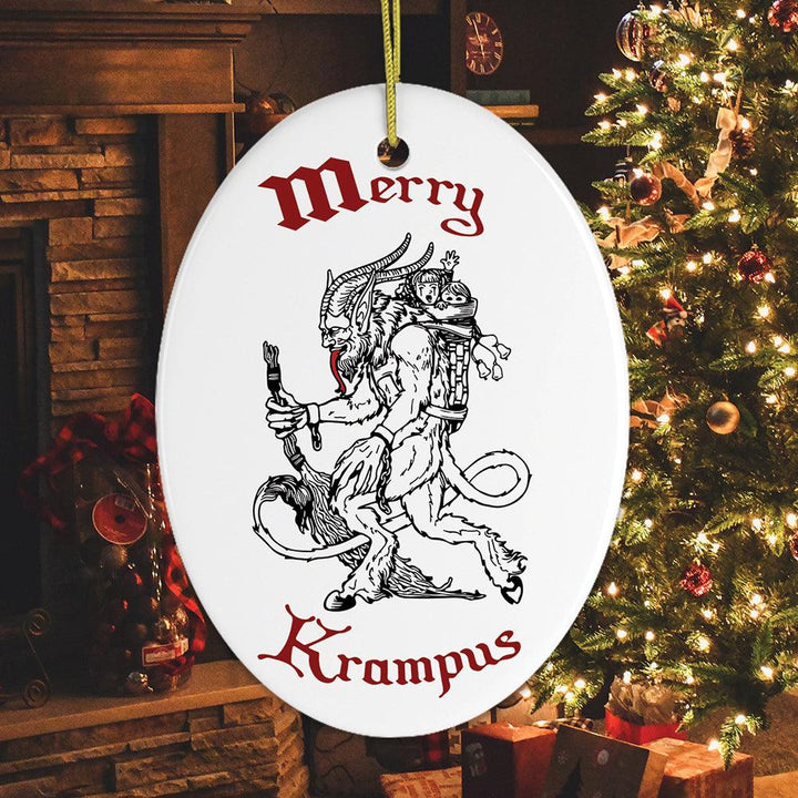 Merry Krampus Folklore Christmas Ornament Ceramic Ornament OrnamentallyYou 