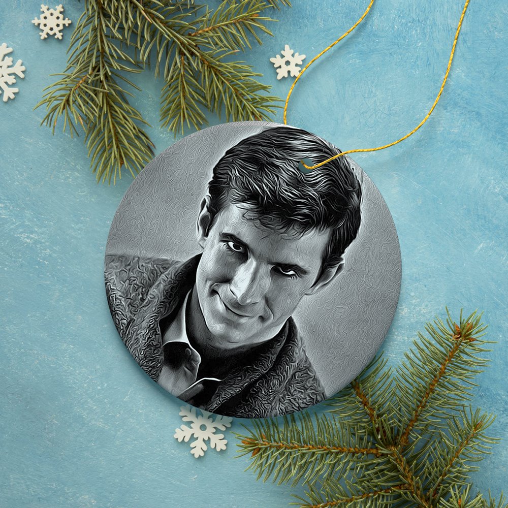 Norman Bates Psycho Christmas Ornament, Vintage 1960s Horror Movie Theme Ceramic Ornament OrnamentallyYou 