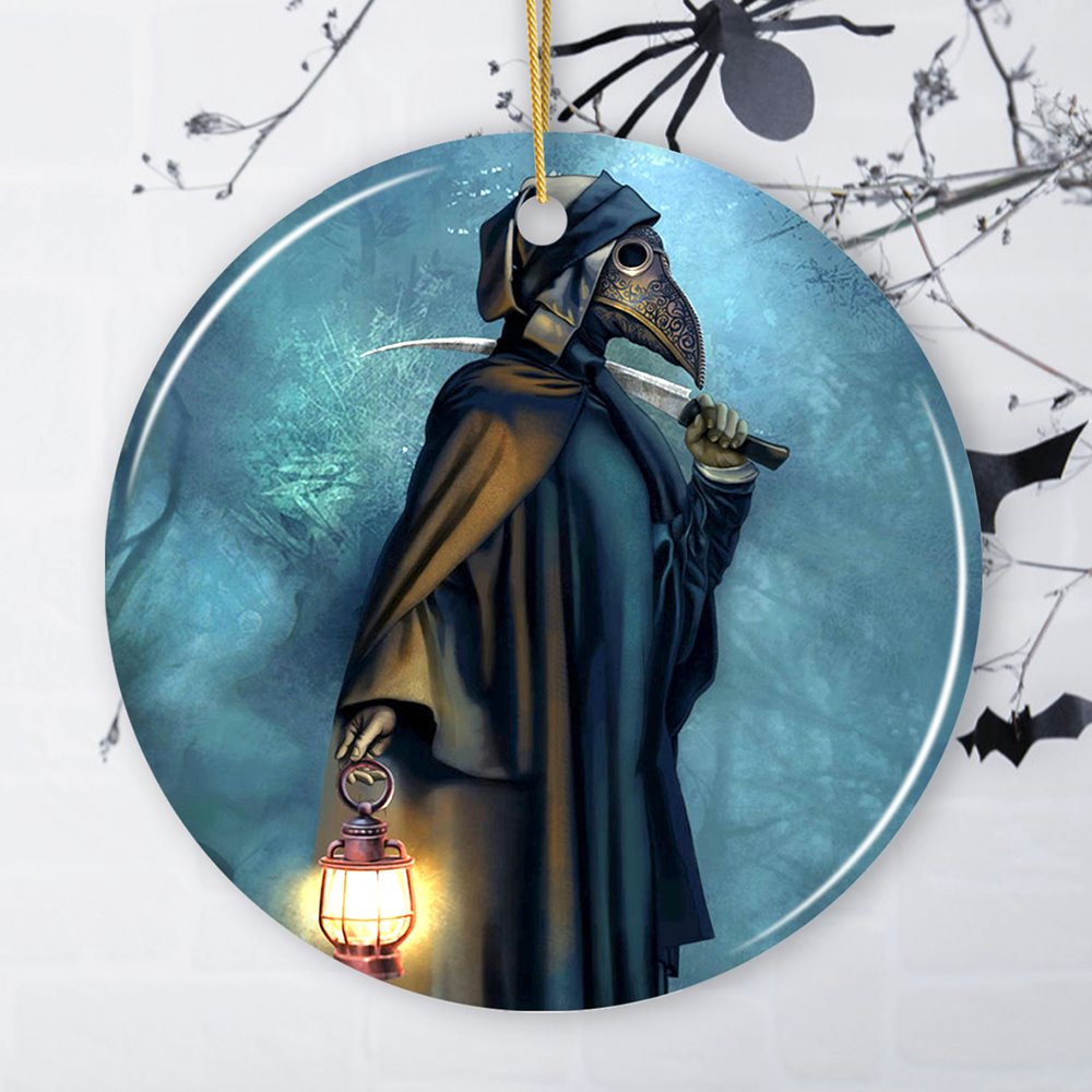 Plague Doctor Grim Reaper Ornament Ceramic Ornament OrnamentallyYou Circle 
