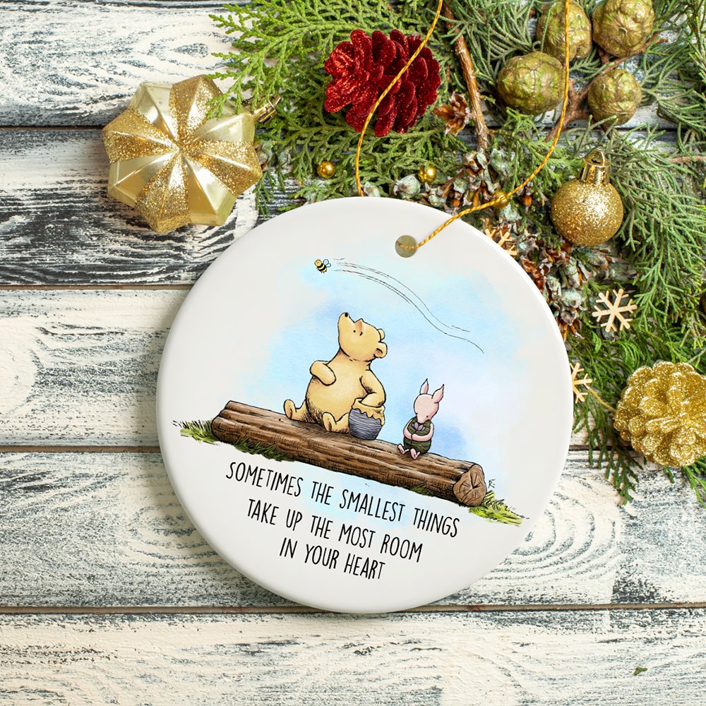 Pooh Bear’s Heartwarming Quote Ornament, Sentimental Appreciation Ceramic Tree Decoration Ceramic Ornament OrnamentallyYou 