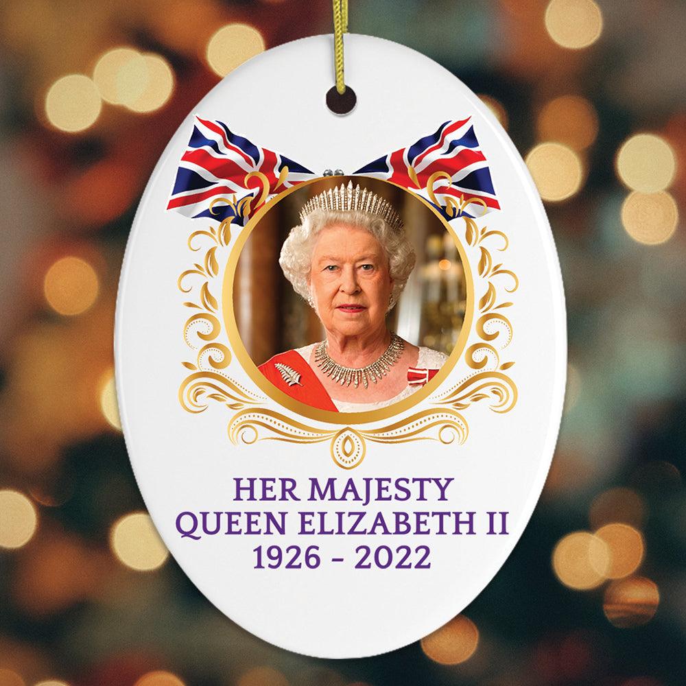 Queen Elizabeth II Honorary Christmas Ornament Ceramic Ornament OrnamentallyYou Oval / Version 3 