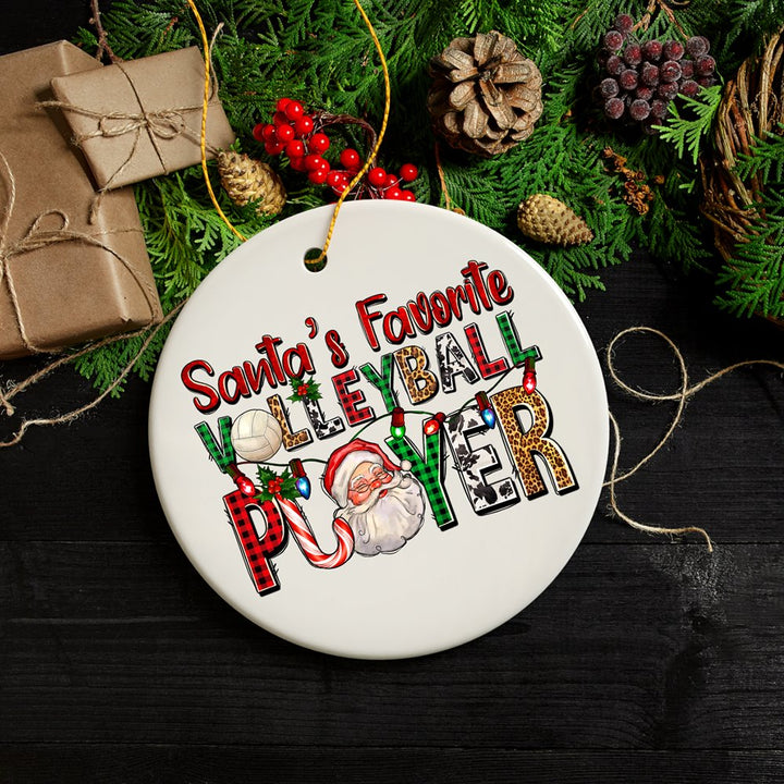 Santa’s Favorite Volleyball Player Christmas Ornament, Athlete Gift Ceramic Ornament OrnamentallyYou 
