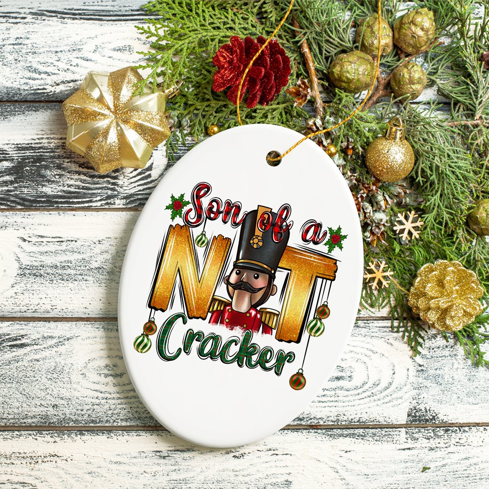 Son of a Nutcracker Funny and Cute Christmas Ornament Ceramic Ornament OrnamentallyYou 