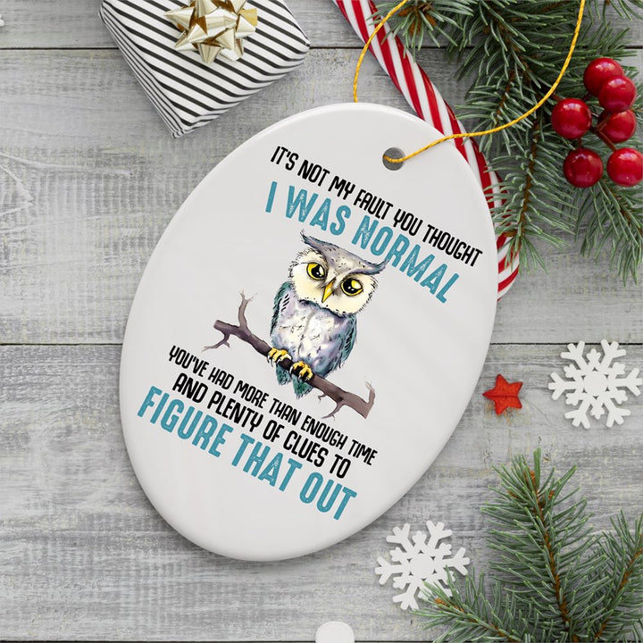 You Thought I was Normal Quirky Owl Ornament, Cute and Funny Christmas Gift Ceramic Ornament OrnamentallyYou 