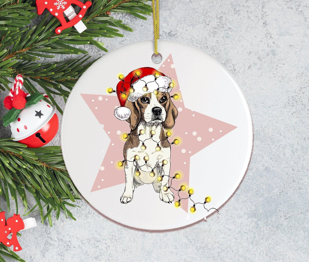 Festive Christmas Beagle Ornament Ornament OrnamentallyYou 