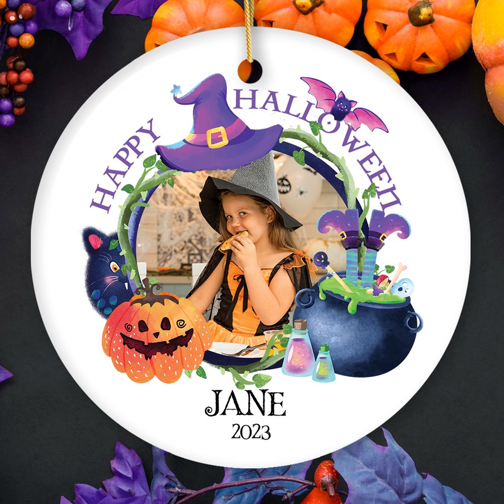 Festive & Colorful Children Halloween Custom Ornament, Fun Costume Party Gift Ceramic Ornament OrnamentallyYou 