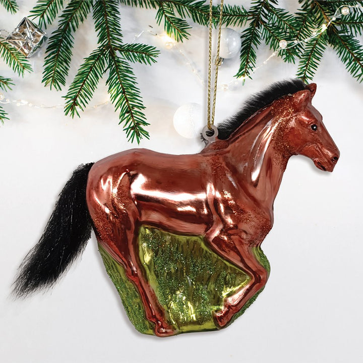 American Quarter Horse Glass Christmas Ornament, Equestrian Gift Glass Ornament OrnamentallyYou 