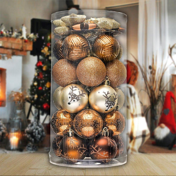 Autumn Color Christmas Ornament Bundle, Assorted 35 Piece