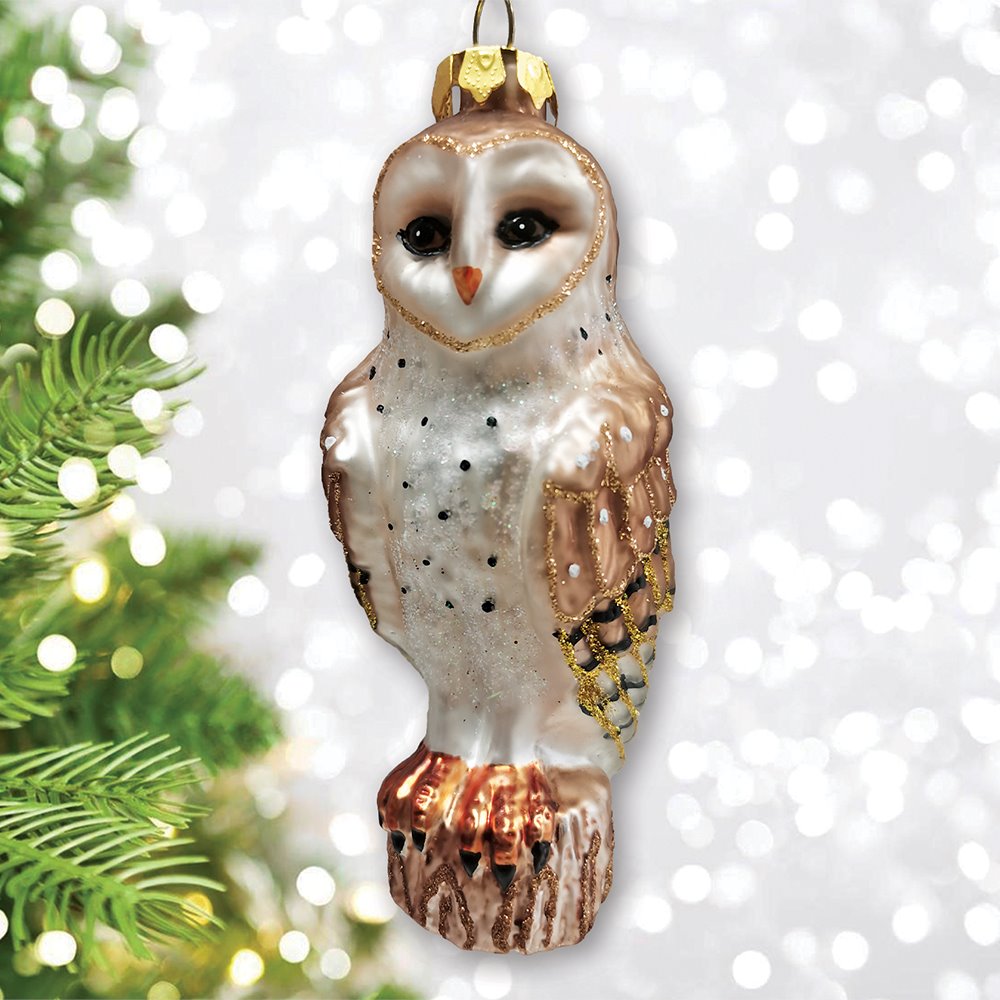 Classic Barn Owl Glass Christmas Ornament Glass Ornament OrnamentallyYou 