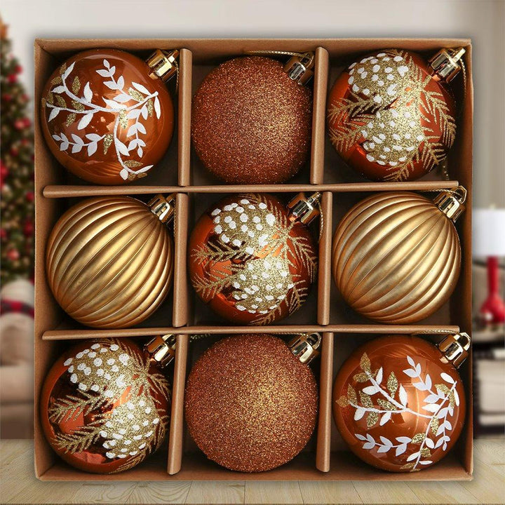 Fall Inspired Bronze Gold 9 Piece Christmas Ornament Bauble Bundle Ornament Bundle Guangdong Eagle Gifts Co., Ltd. 