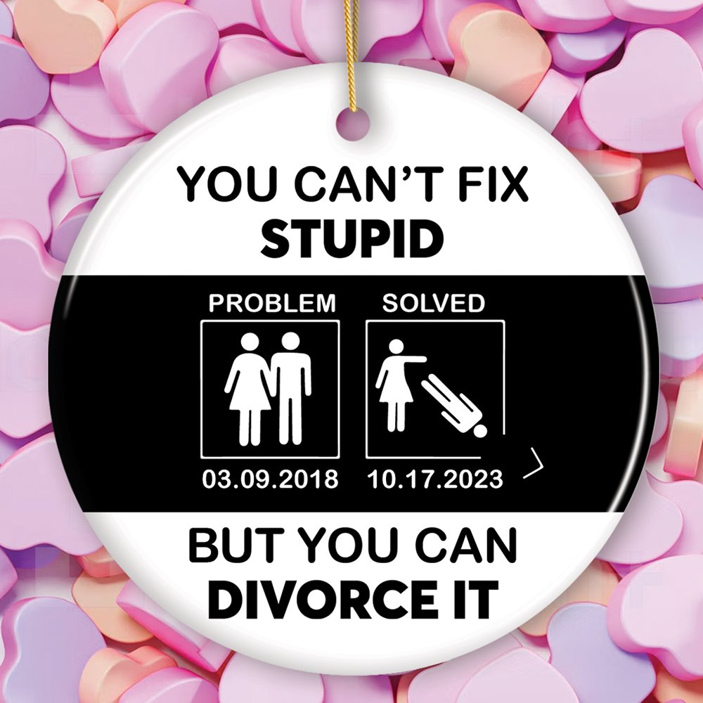 Funny Divorce Party Favor Personalized Gift Ornament | OrnamentallyYou