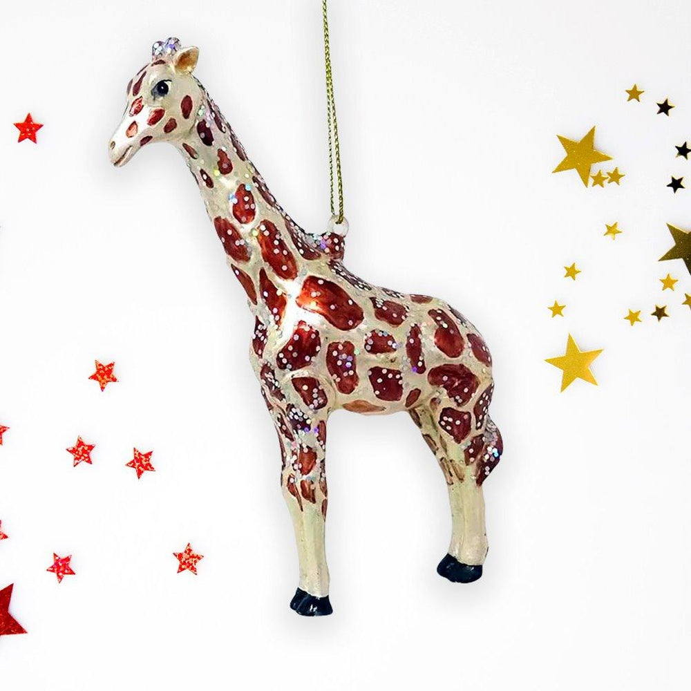 Giraffe Glass Christmas Ornament Glass Ornament OrnamentallyYou 