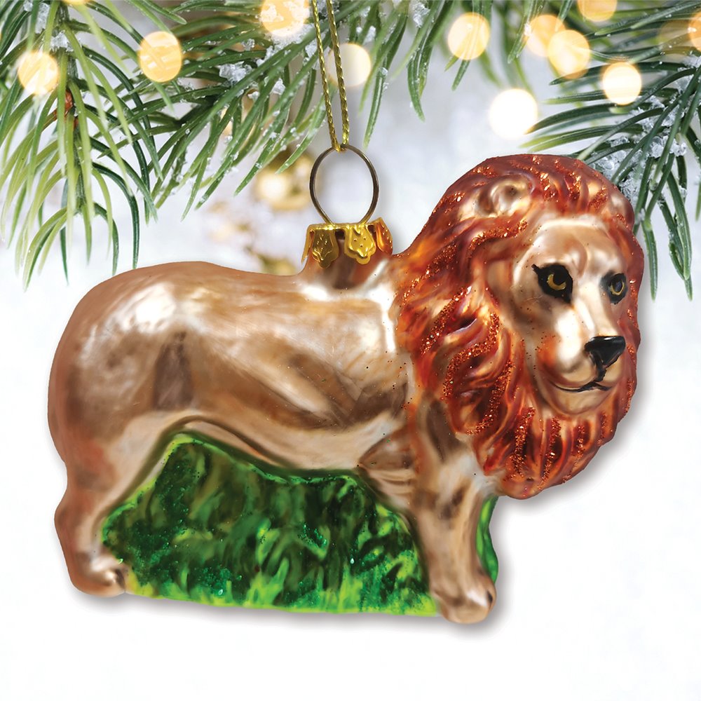 Lion Glass Christmas Ornament Glass Ornament OrnamentallyYou 