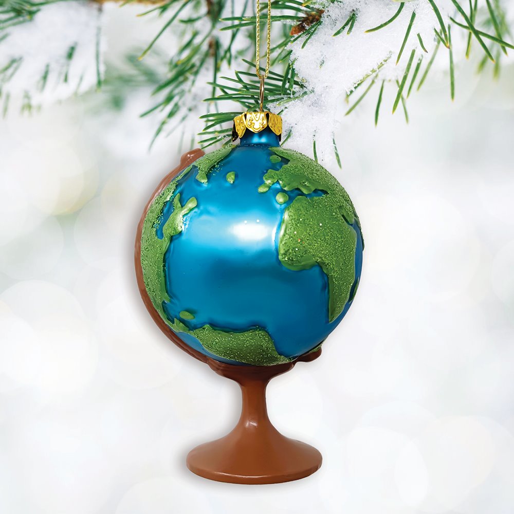 Magnificent Planet Earth Globe Christmas Ornament Glass Ornament OrnamentallyYou 