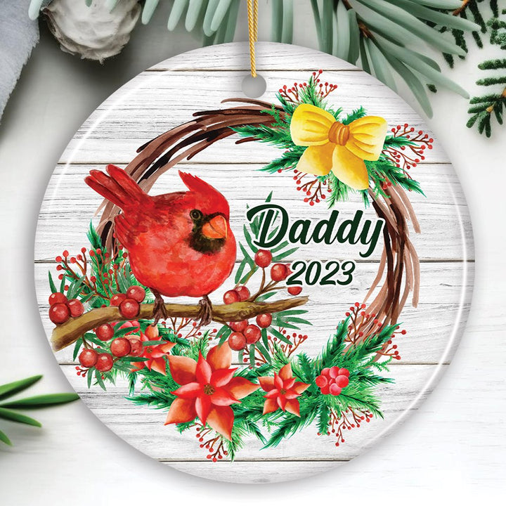 Personalized Cardinal Christmas Ornament with Name and Year, Ceramic Family Gift Ceramic Ornament OrnamentallyYou 
