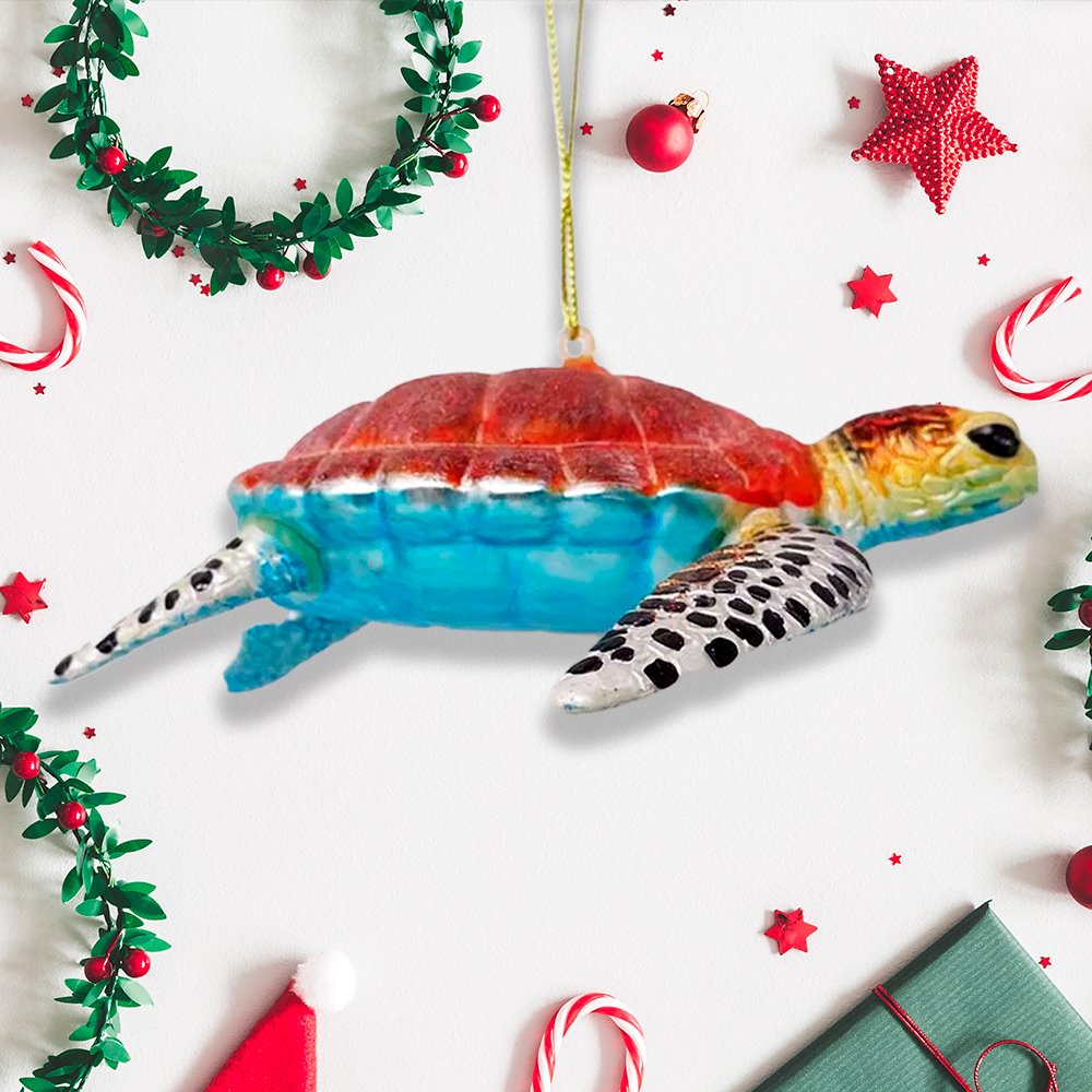 Sea Turtle Glass Christmas Ornament Glass Ornament OrnamentallyYou 