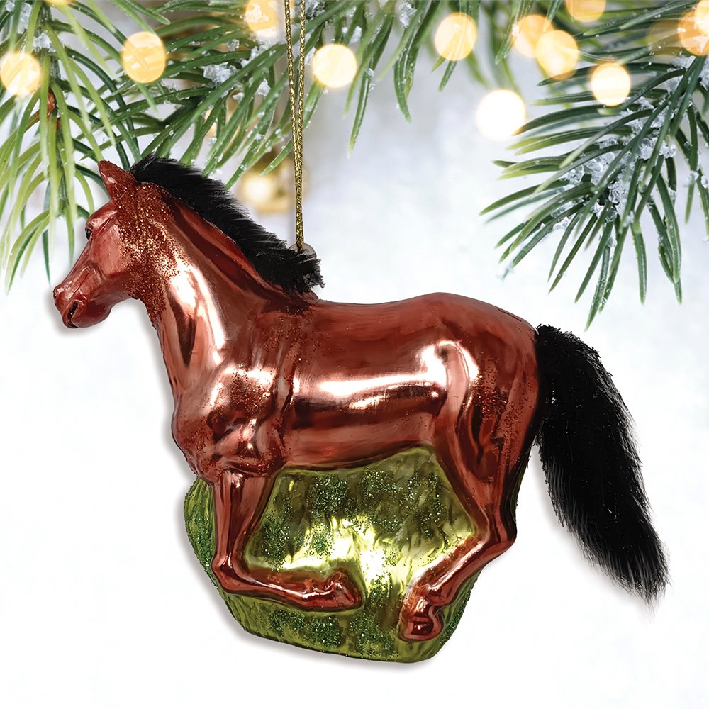 American Quarter Horse Glass Christmas Ornament, Equestrian Gift Glass Ornament OrnamentallyYou 