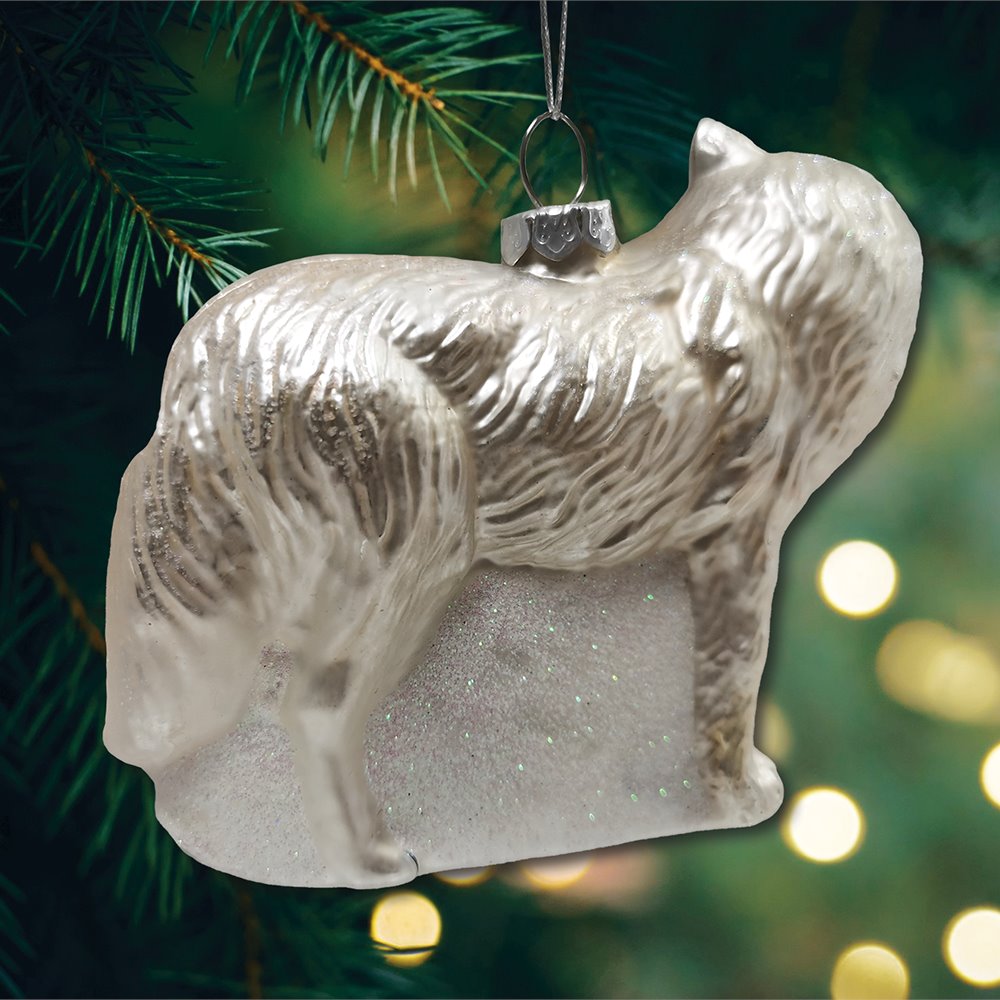 Arctic Winter Wolf Christmas Ornament Glass Ornament OrnamentallyYou 
