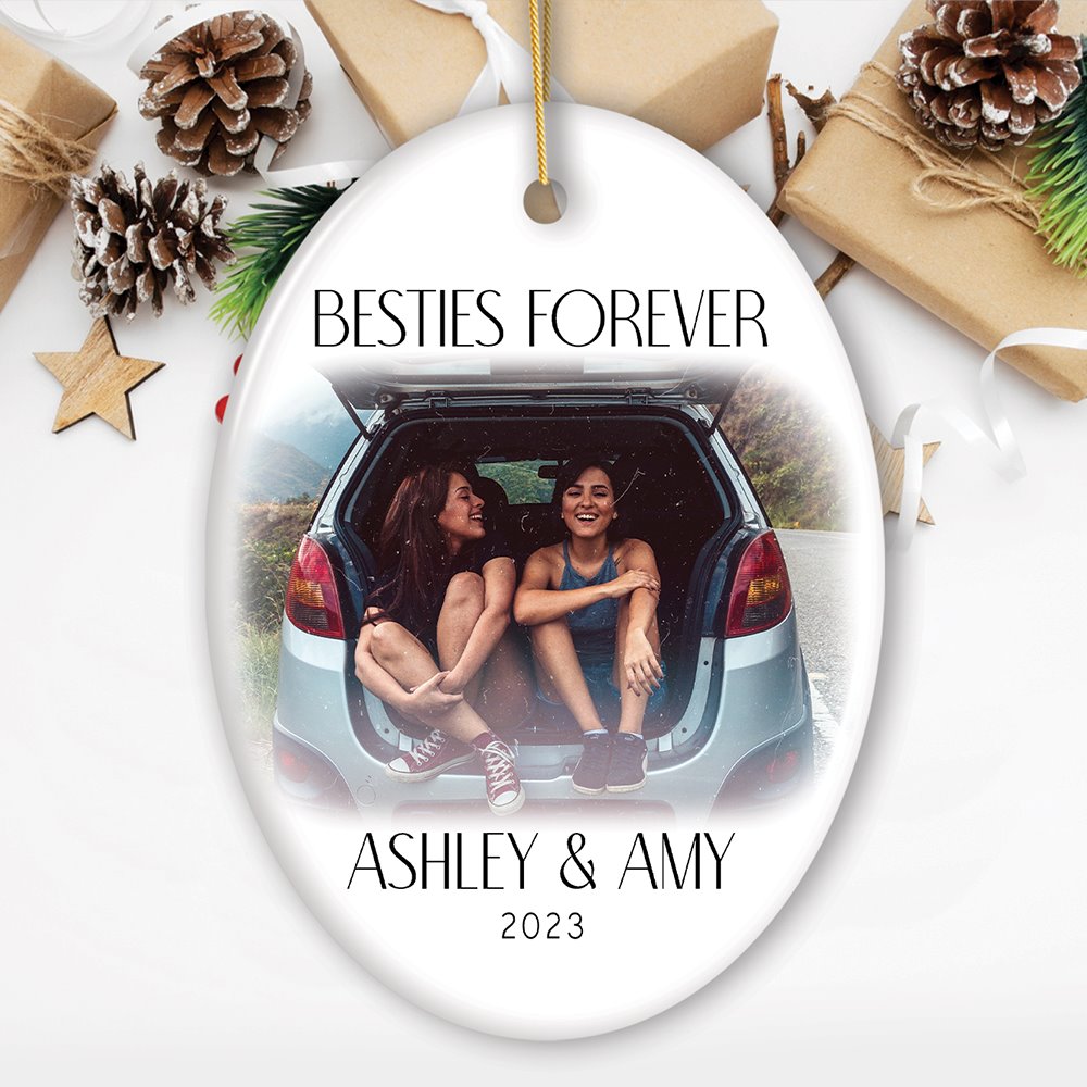 Best Friend and Sister Personalized Keepsake Ornament, A Gift for the Bestie Ceramic Ornament OrnamentallyYou Oval 