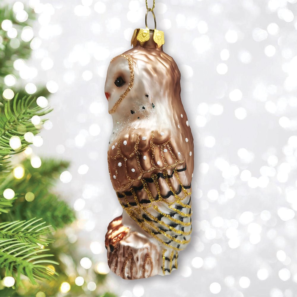 Classic Barn Owl Glass Christmas Ornament Glass Ornament OrnamentallyYou 