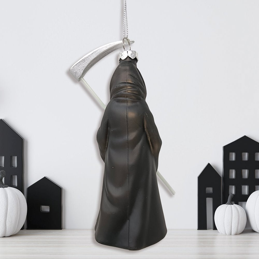 Grim Reaper Horror Glass Ornament, Spooky Halloween Christmas Tree Resin Decoration Glass Ornament OrnamentallyYou 