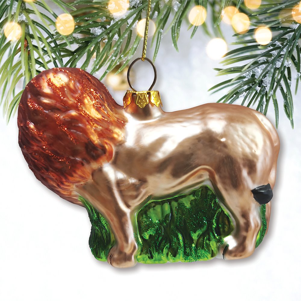 Lion Glass Christmas Ornament Glass Ornament OrnamentallyYou 