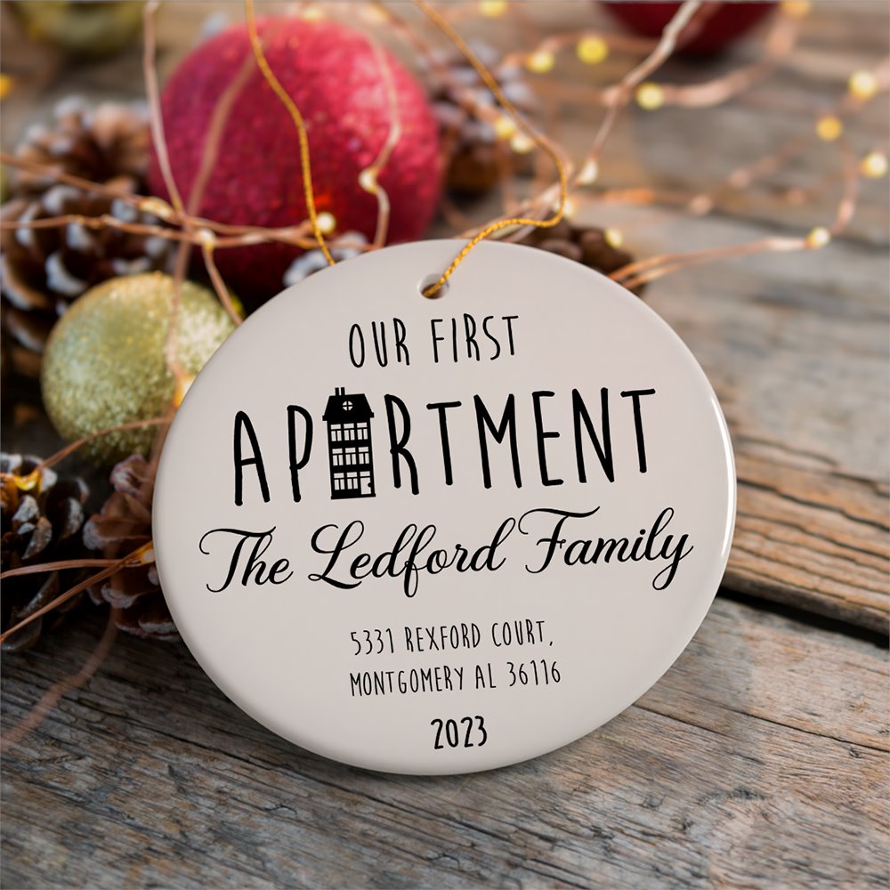Our First Apartment Keepsake Personalized Ornament, 1st Home Themed Christmas Gift Ceramic Ornament OrnamentallyYou 