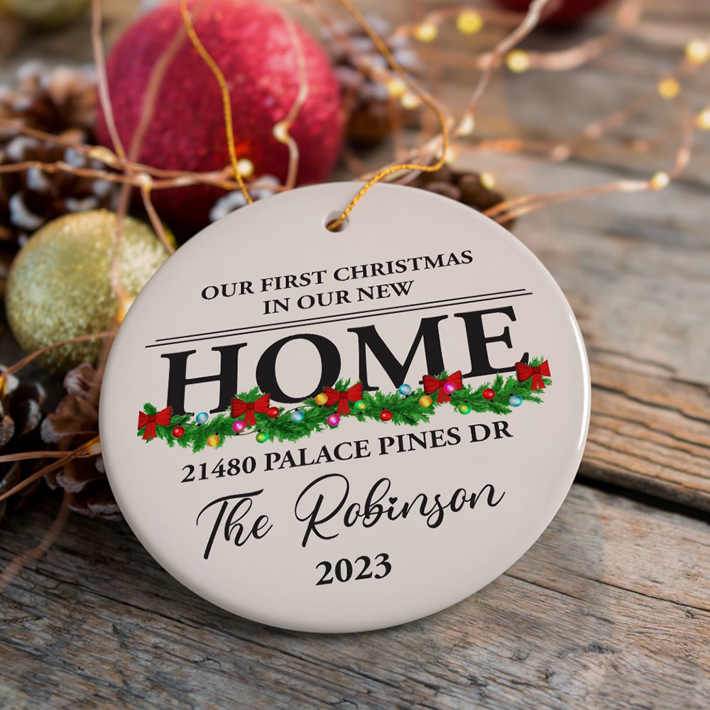 Our First Christmas in New Home Personalized Ornament, Gift For New Home Owners Ceramic Ornament OrnamentallyYou 