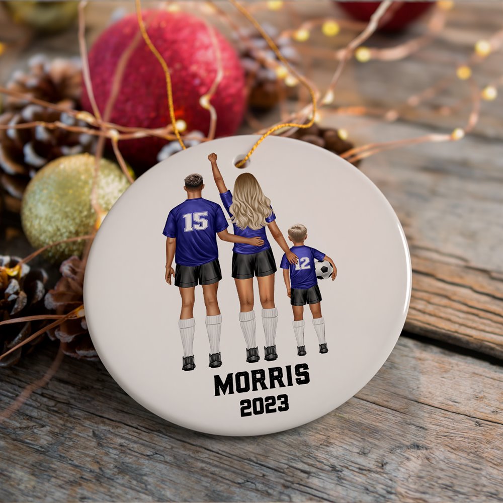 Soccer Family Personalized Ornament, Custom Christmas Gift for Football Players and Coaches Ceramic Ornament OrnamentallyYou 