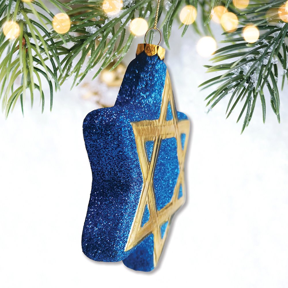 Star of David Glass Christmas Ornament, Jewish Holiday Channukah Tree Gift Glass Ornament OrnamentallyYou 