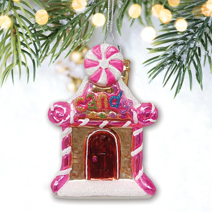 Sweet Treat Cottage Candy Lane House Glass Christmas Ornament Glass Ornament OrnamentallyYou 