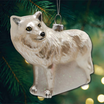 Arctic Winter Wolf Christmas Ornament Glass Ornament OrnamentallyYou 
