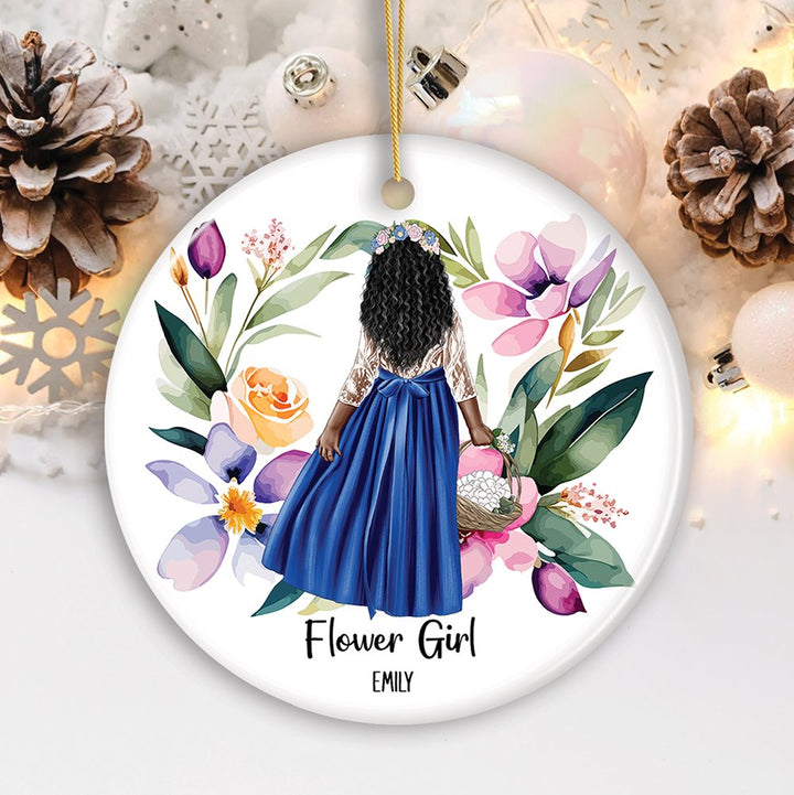 Flower Girl Personalized Ornament, Wedding Favors Gift Ceramic Ornament OrnamentallyYou 