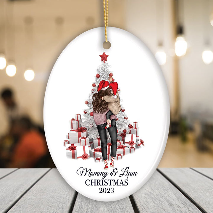 Mom and Baby Personalized Christmas Ornament, New Family or Single Mother Gift Ceramic Ornament OrnamentallyYou 