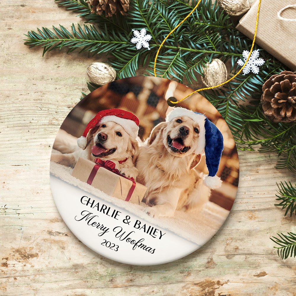 Personalized Family Photo Christmas Ornament, Keepsake Gift with Any Custom Text and Picture Ceramic Ornament OrnamentallyYou 